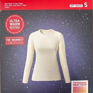 NWT. Women's Uniqlo Small Off White Ultra warm long sleeve t.
